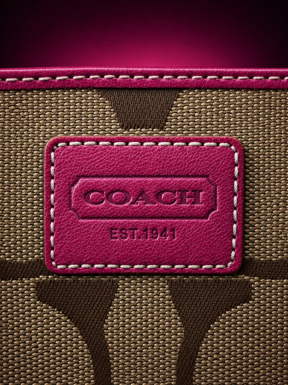 COACH Signature Monogram Pink Zip Around Continental Wallet - Picture 8 of 8